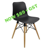 Arco Chair Timber Eifel Base – Nude Polypropylene Shell – WAS $195+ NOW $89+