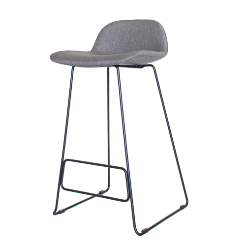 Arco Stool – Powdercoated Base with Fully Upholstered Shell