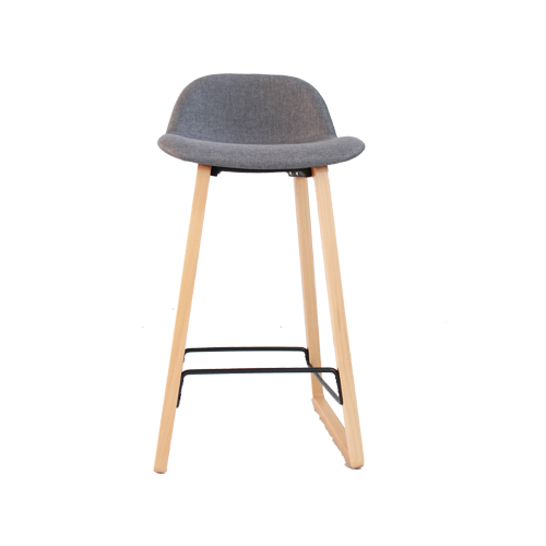 Arco Timber Loop Base Stool with Fully Upholstered Shell