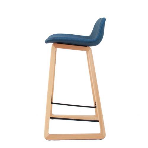 Arco Timber Loop Base Stool with Fully Upholstered Shell